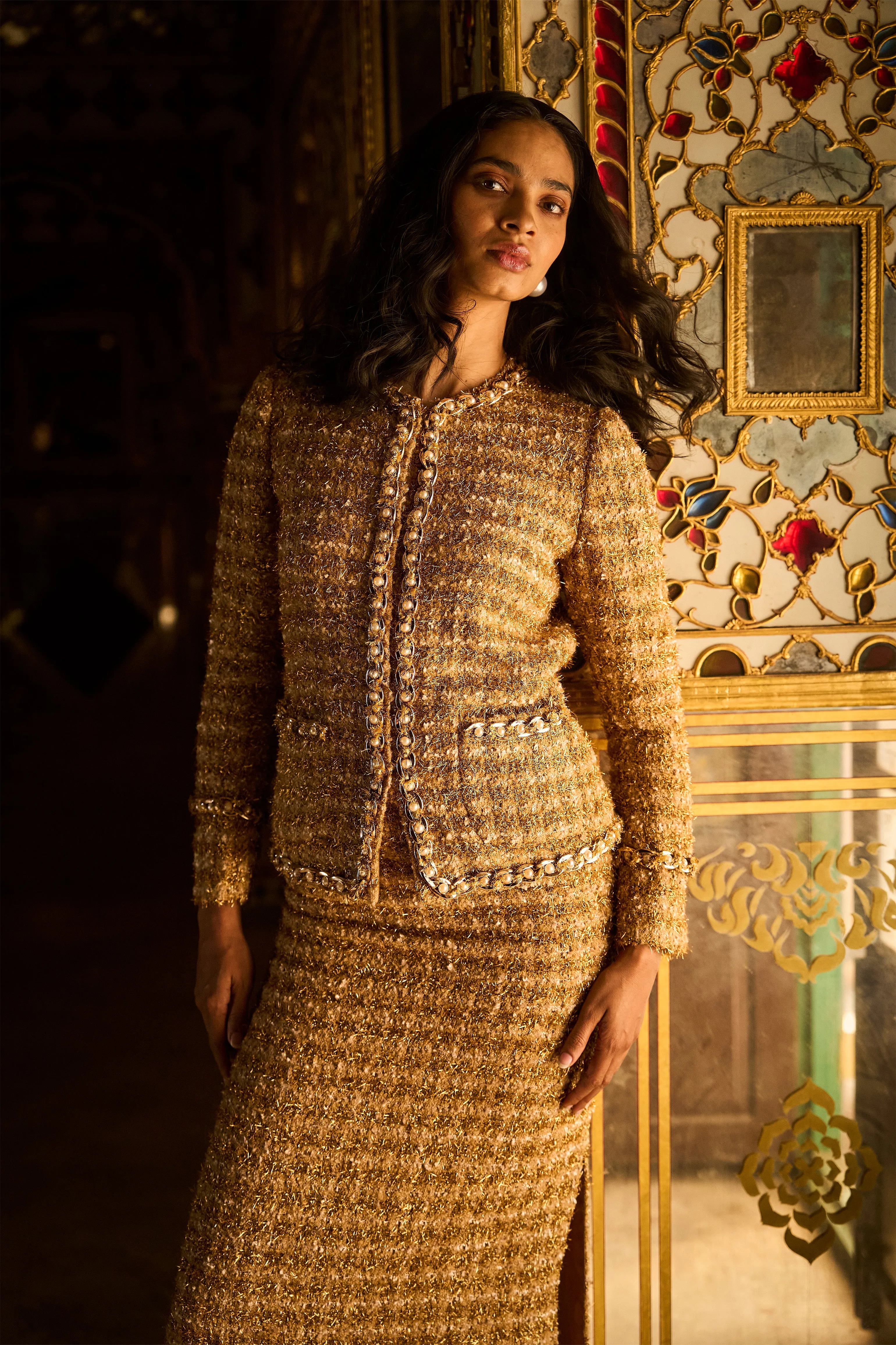 Gold Bouclé Jacket
