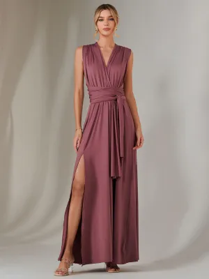 Halter Neck Maxi Bridesmaid Dress, Mauve