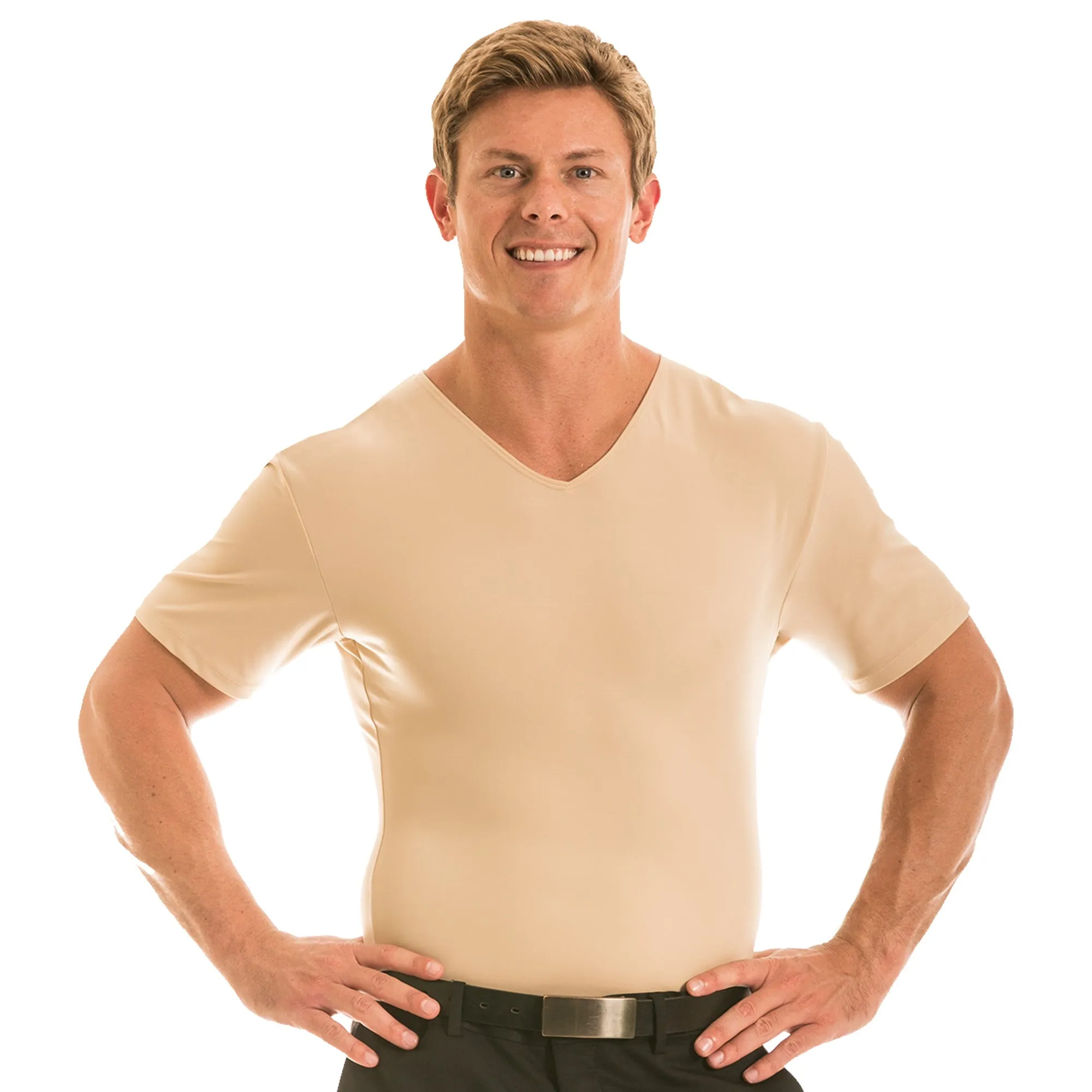 Insta Slim High Compression Short Sleeves V Neck ISVS0001