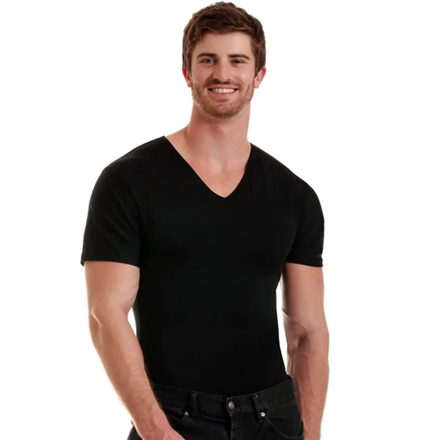 Insta Slim High Compression Short Sleeves V Neck ISVS0001
