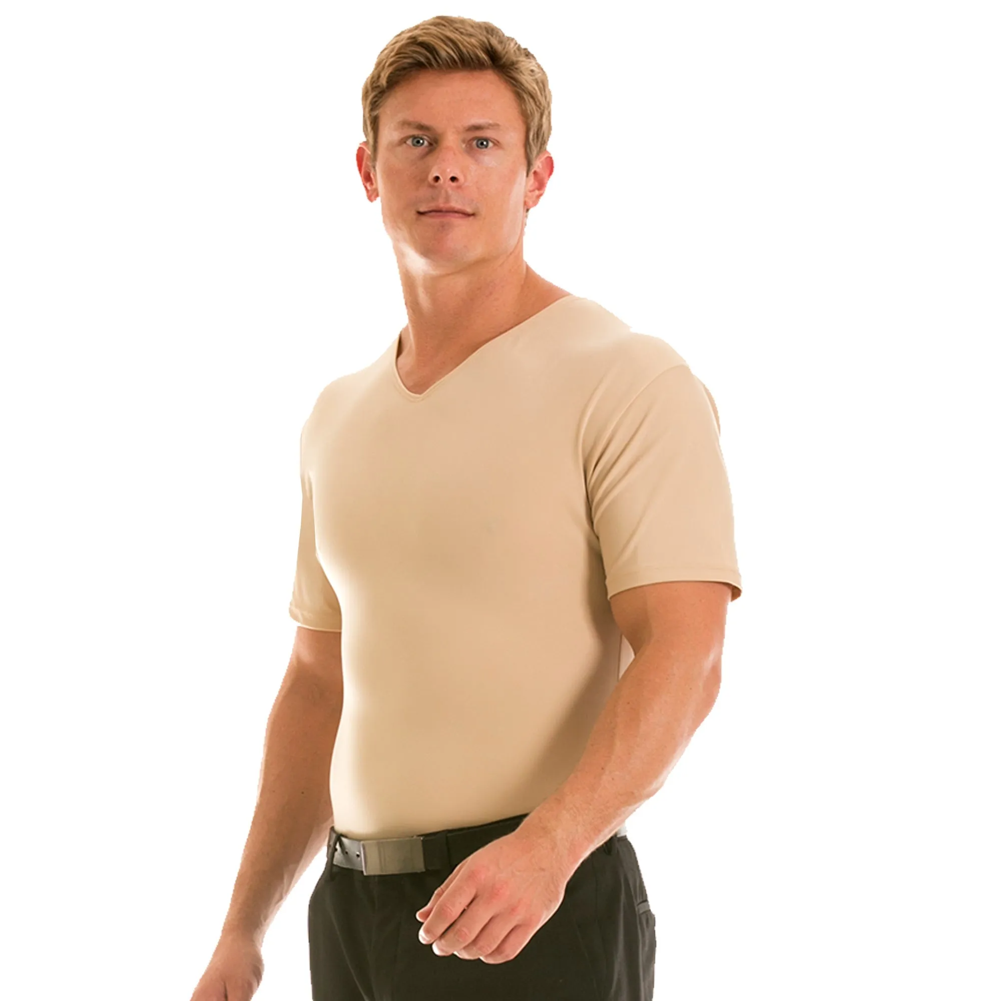 Insta Slim High Compression Short Sleeves V Neck ISVS0001