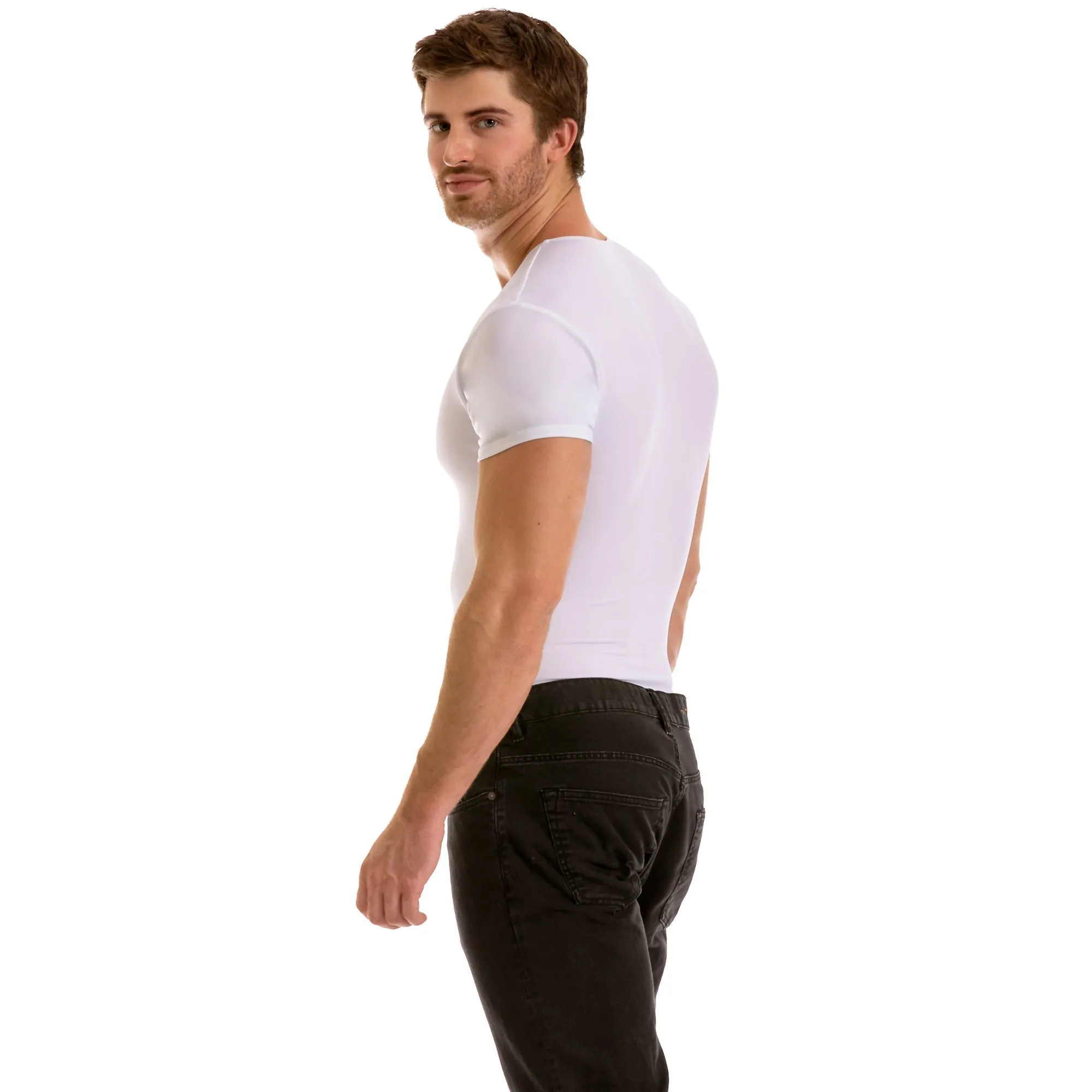 Insta Slim High Compression Short Sleeves V Neck ISVS0001