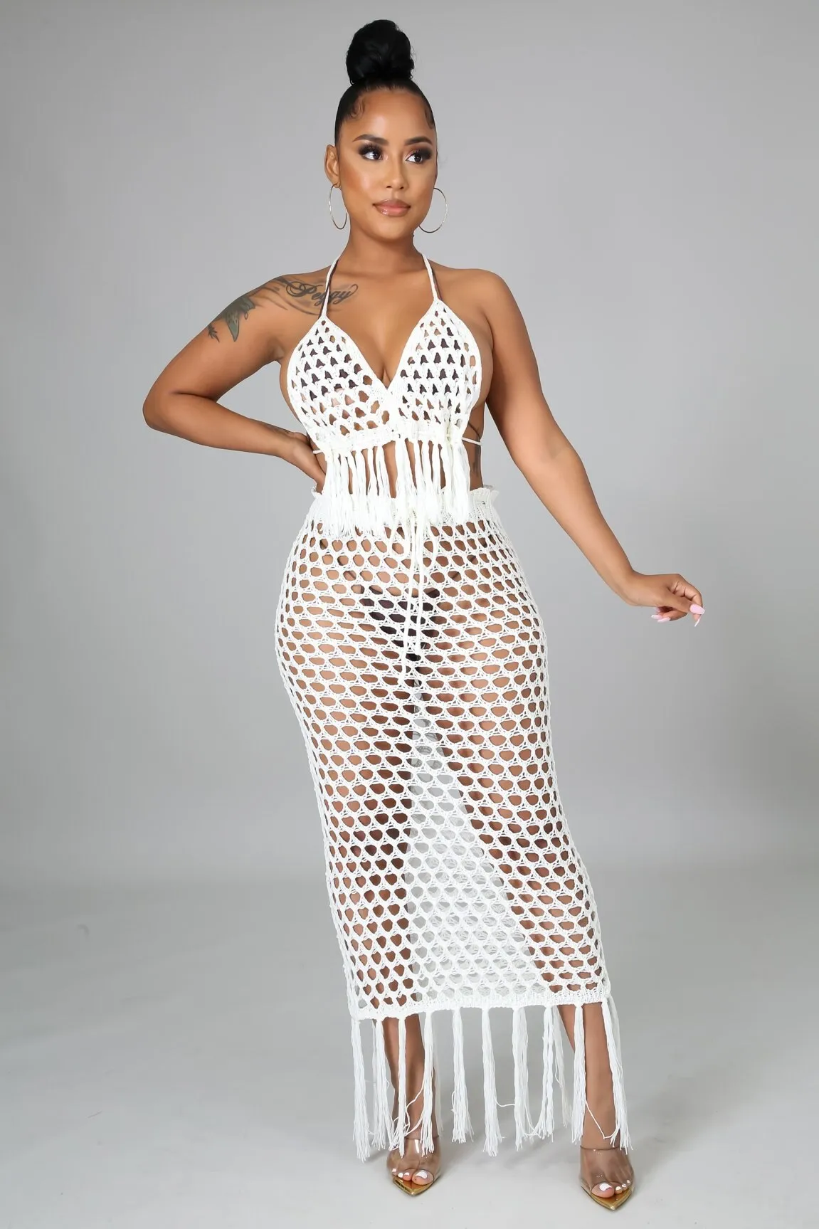 It's A Vibe Crochet Skirt Set