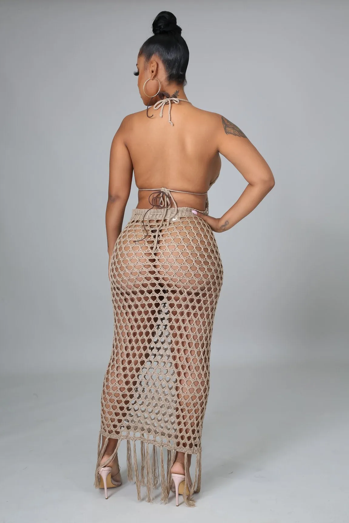 It's A Vibe Crochet Skirt Set