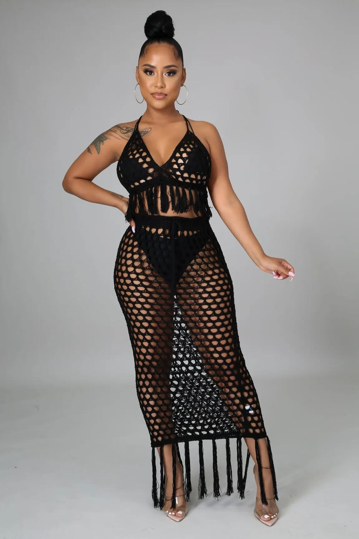 It's A Vibe Crochet Skirt Set
