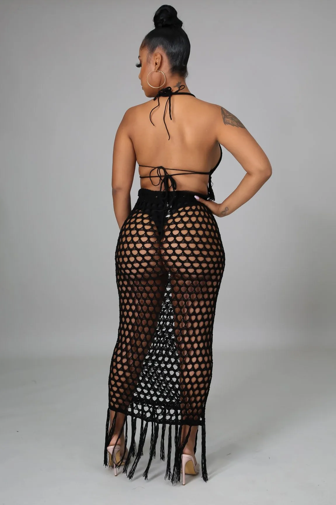 It's A Vibe Crochet Skirt Set