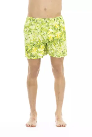 Just Cavalli Green Polyester Men Swimwear