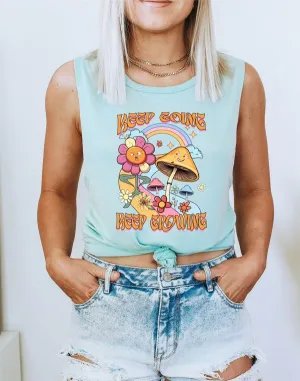Keep Going Keep Growing Graphic Print Muscle Tank