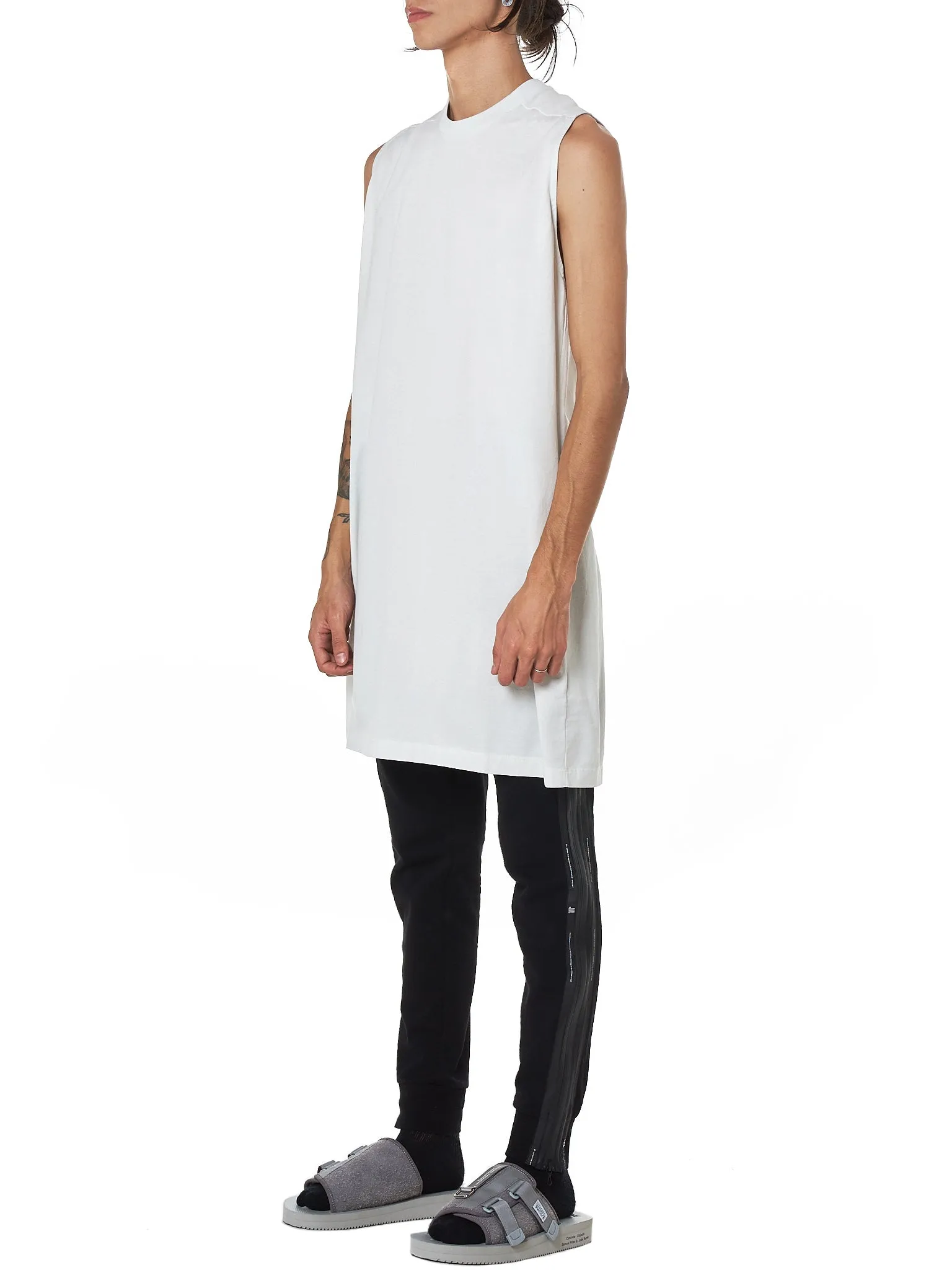 Long Muscle Tank (UMAC009F18206002-LIGHT-GREY)