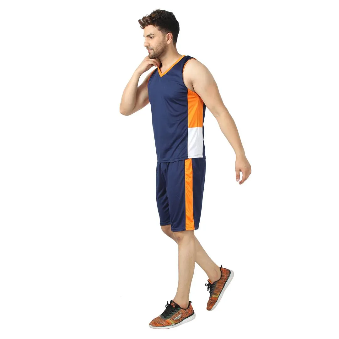 Men's Trendy Navy Blue Solid Polyester Regular Fit Unifrom