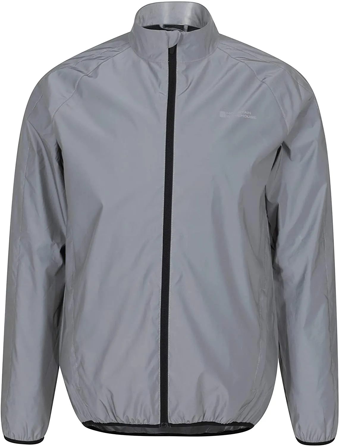 Mountain Warehouse Reflective Mens Jacket - Water Resistant Unisex Rain Jacket, Breathable, Front Pockets, Full Zip Rain Coat -Best for Cycling & Running