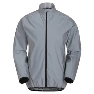 Mountain Warehouse Reflective Mens Jacket - Water Resistant Unisex Rain Jacket, Breathable, Front Pockets, Full Zip Rain Coat -Best for Cycling & Running