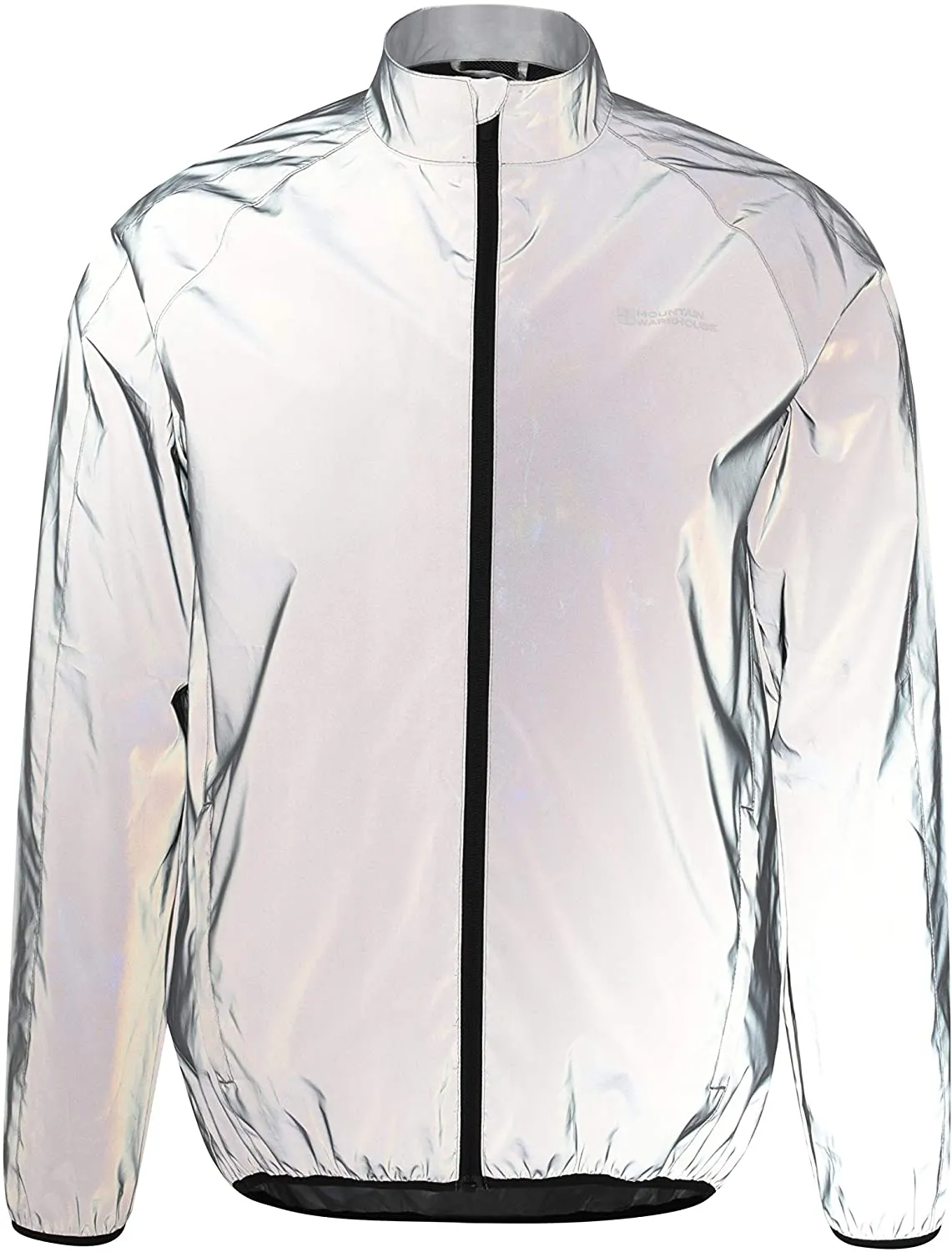 Mountain Warehouse Reflective Mens Jacket - Water Resistant Unisex Rain Jacket, Breathable, Front Pockets, Full Zip Rain Coat -Best for Cycling & Running