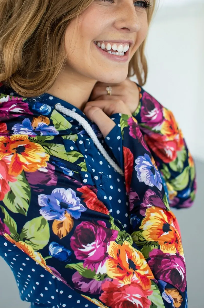 Navy Floral Dot