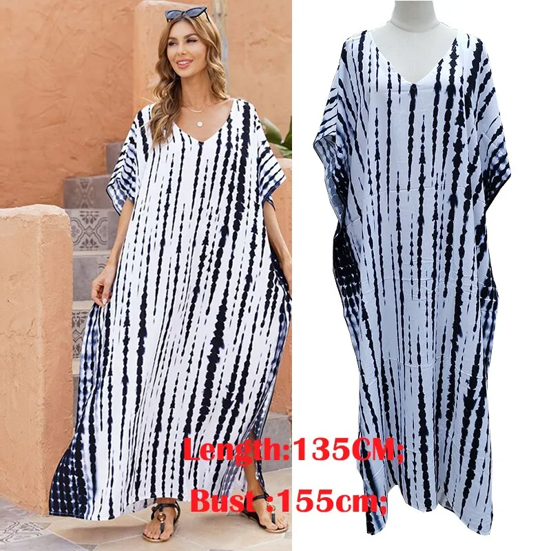 New Maxi Beach Boho Dress Plus Size Beach Cover Up Pareos De Playa Mujer 2022 Robe De Plage Bikini Cover Up Beachwear Sarong