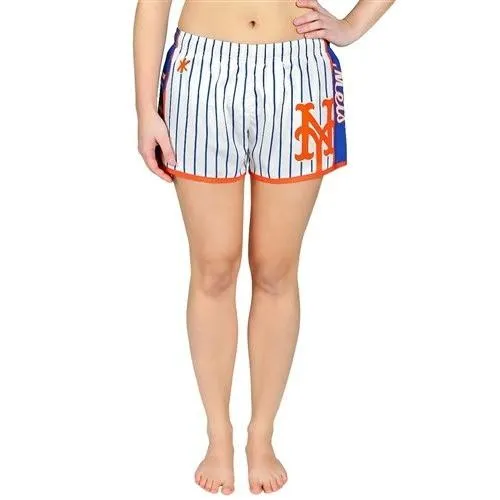 New York Mets MLB Womens Pinstripe Polyester Shorts