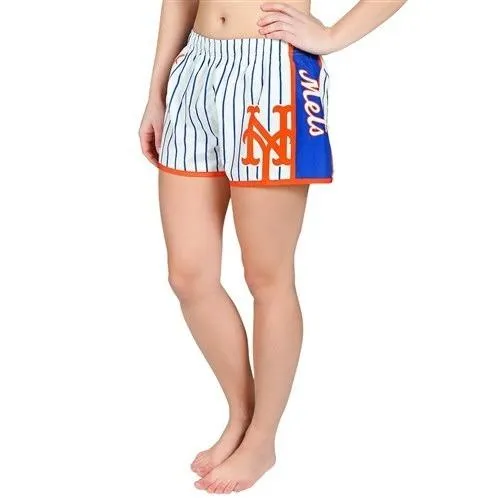 New York Mets MLB Womens Pinstripe Polyester Shorts