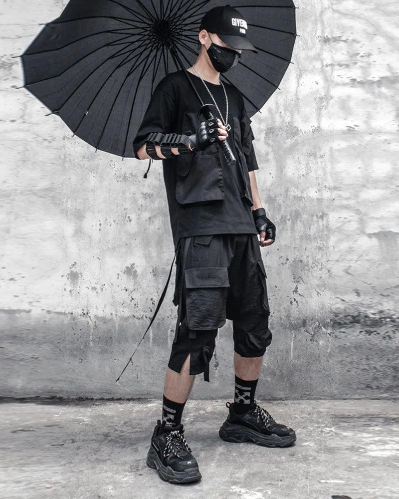 Ninja Techwear Long Cargo Shorts
