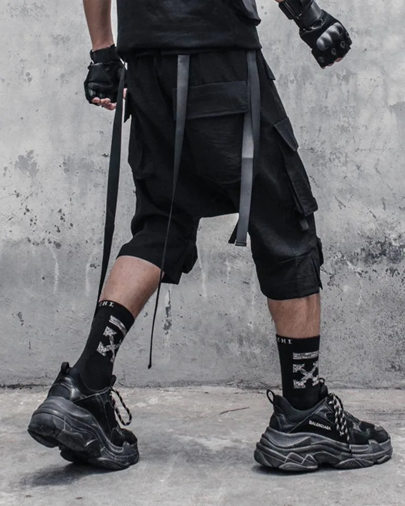 Ninja Techwear Long Cargo Shorts