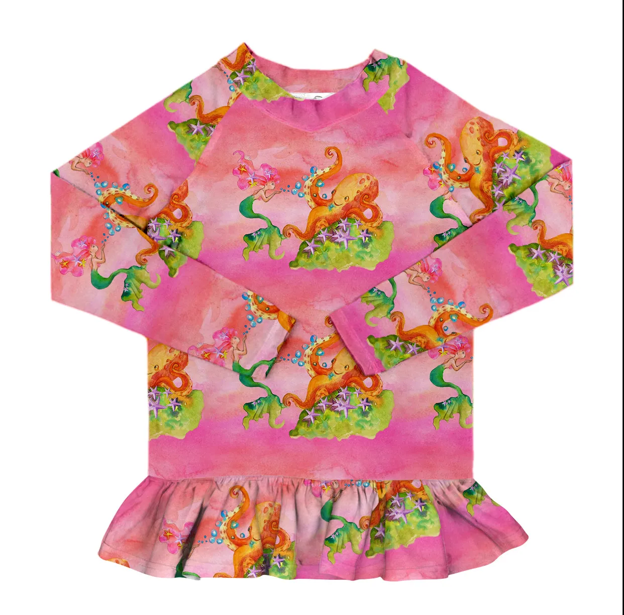 Octopus Mermaid Frill Rash Top