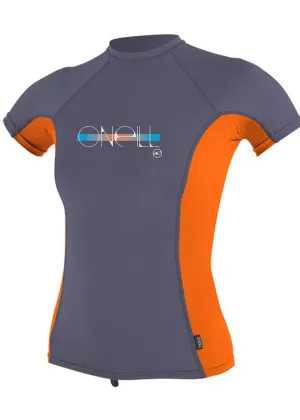 O'Neill girls rash tops - dusk papaya