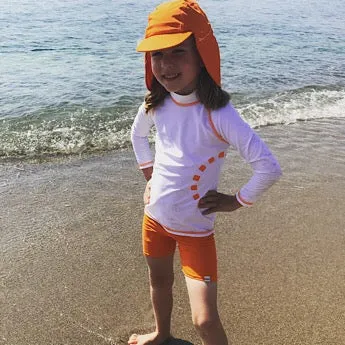 Orange swim shorts