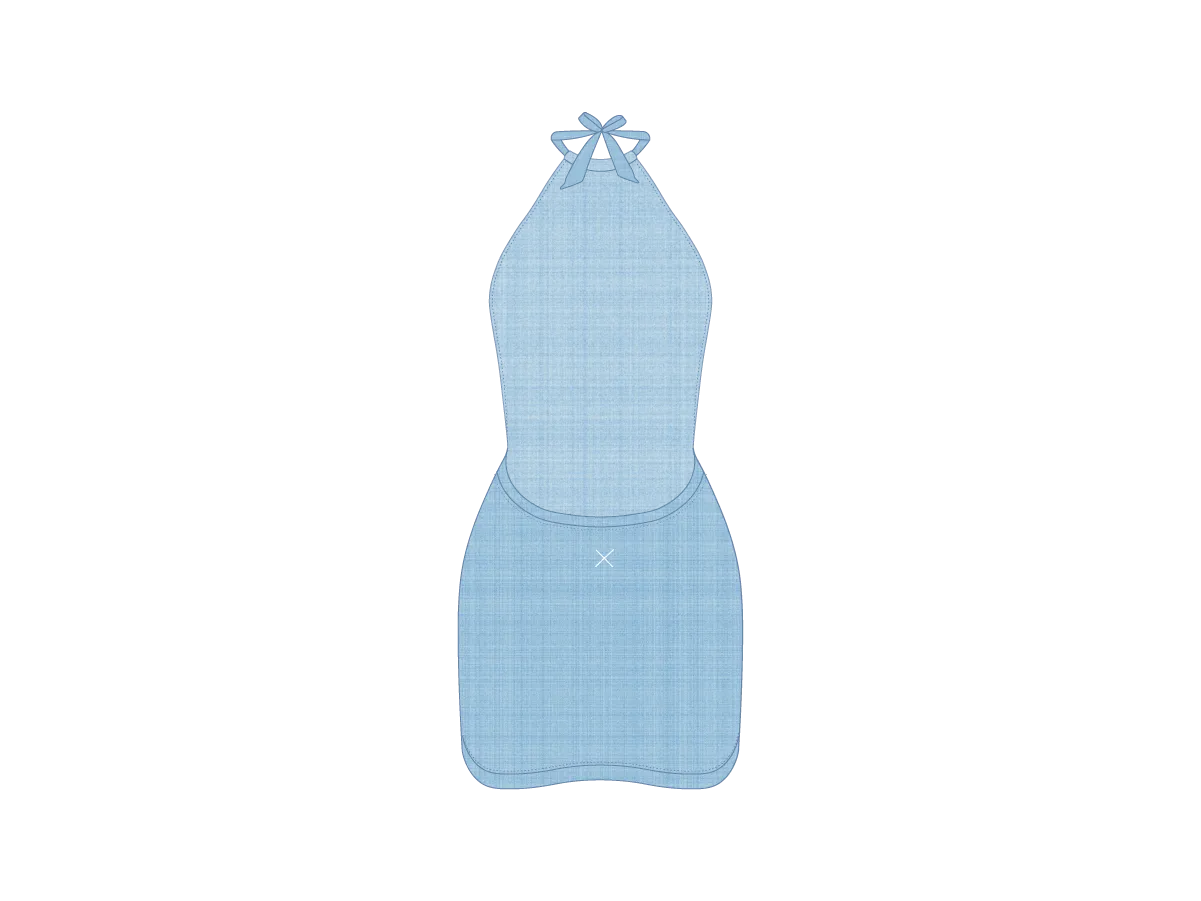 Pale Blue Halter Mini Dress - Heather Blend