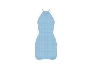 Pale Blue Halter Mini Dress - Heather Blend