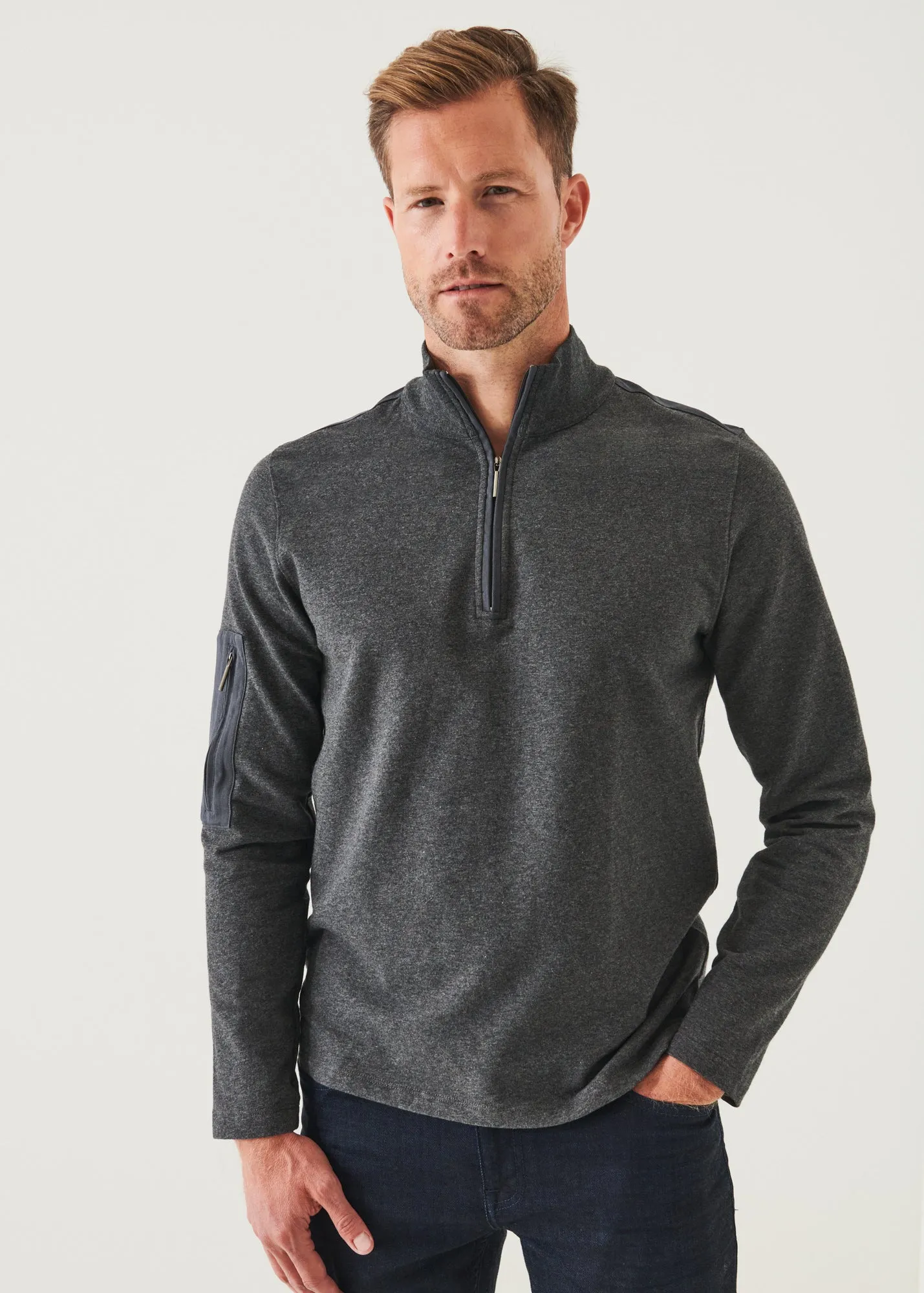 Pima Stretch Fleece Quarter-Zip