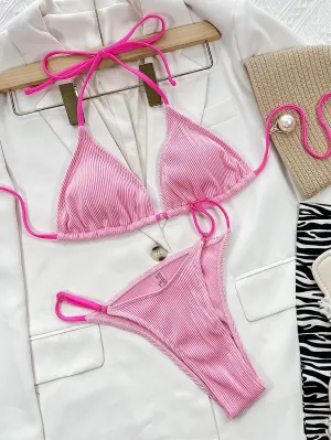 Pink string bikini