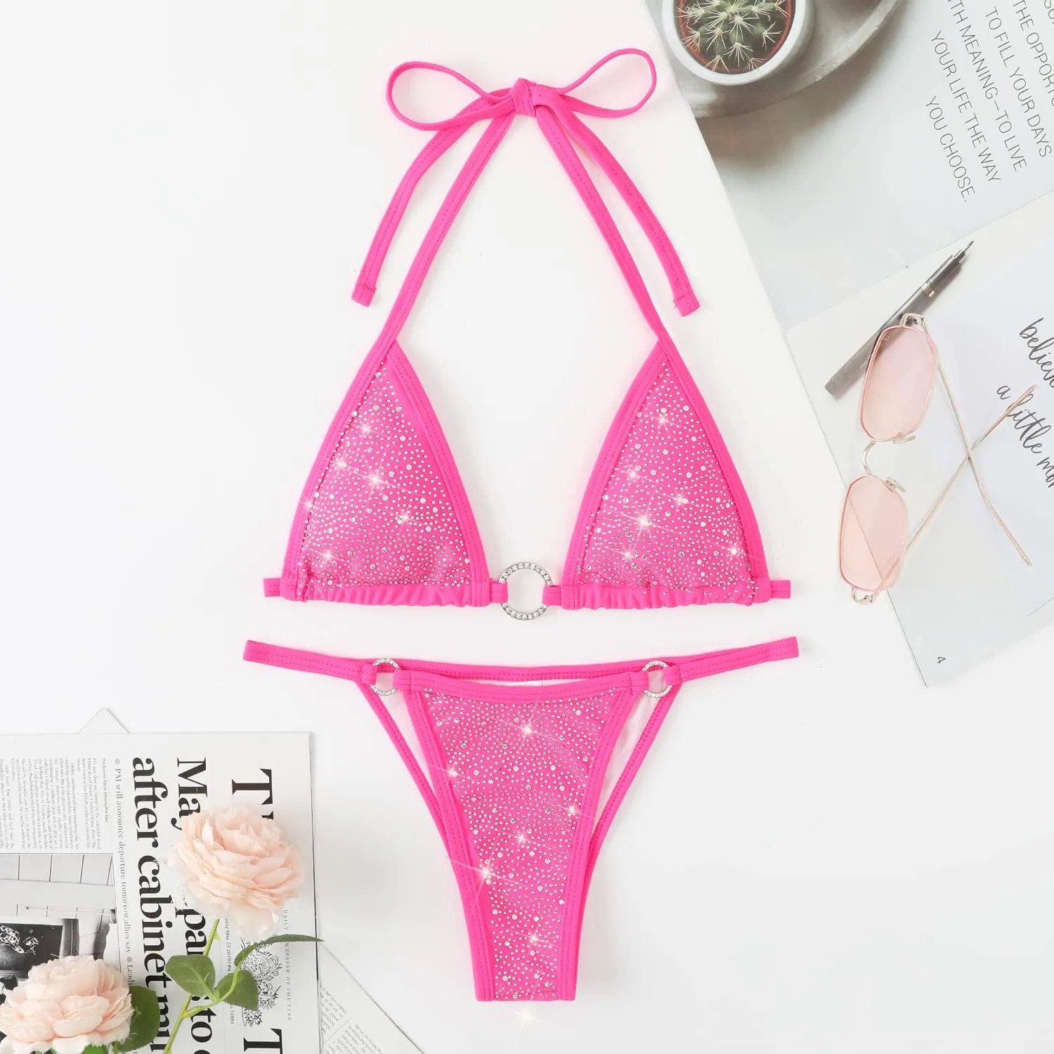 Pink String Thong Bikini
