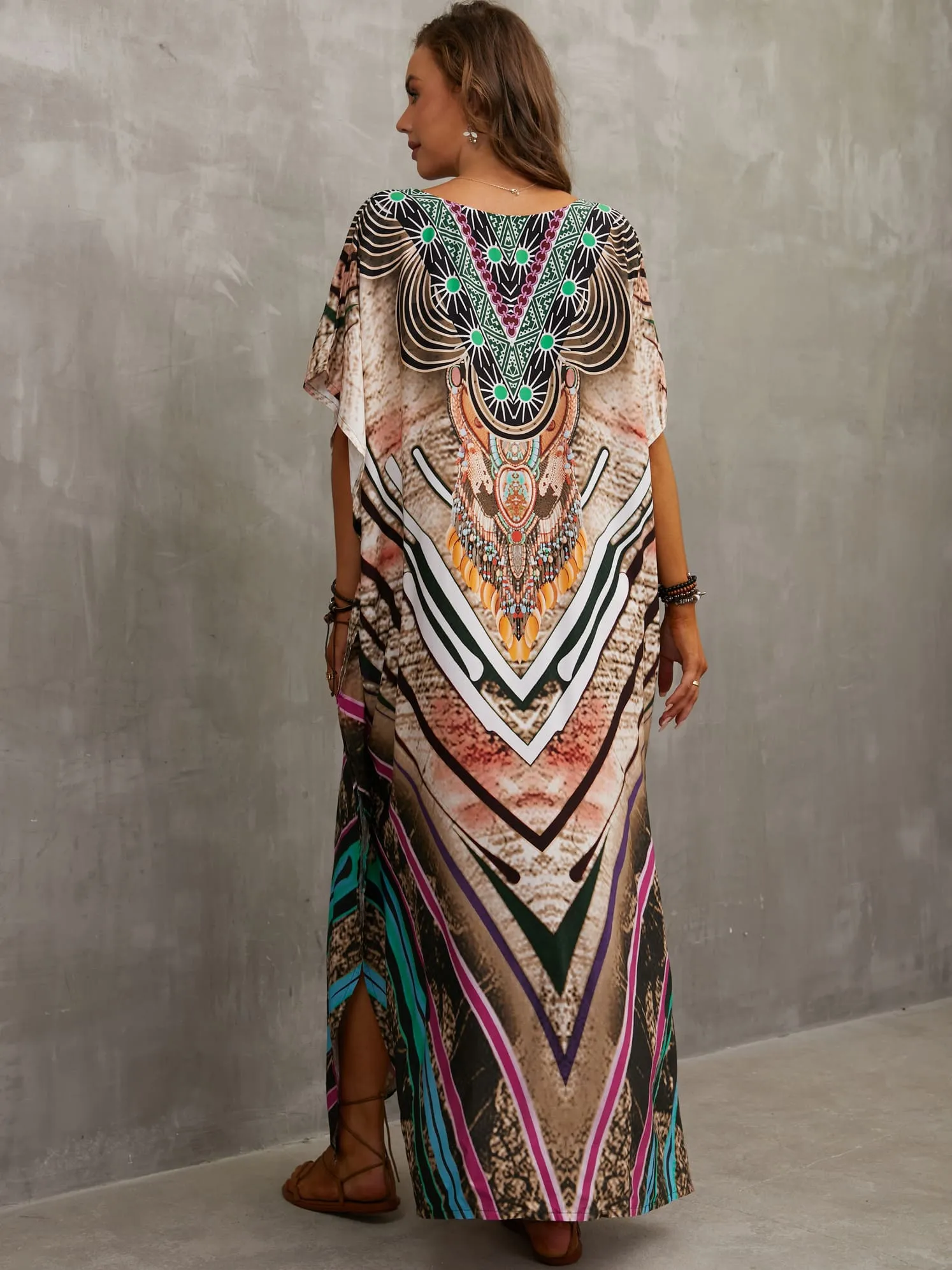 Print Kaftan Beach Loungewear Dress for Women