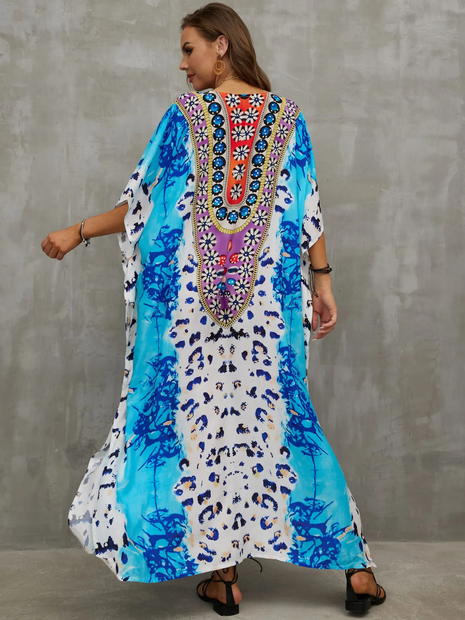 Print Kaftan Beach Loungewear Dress for Women
