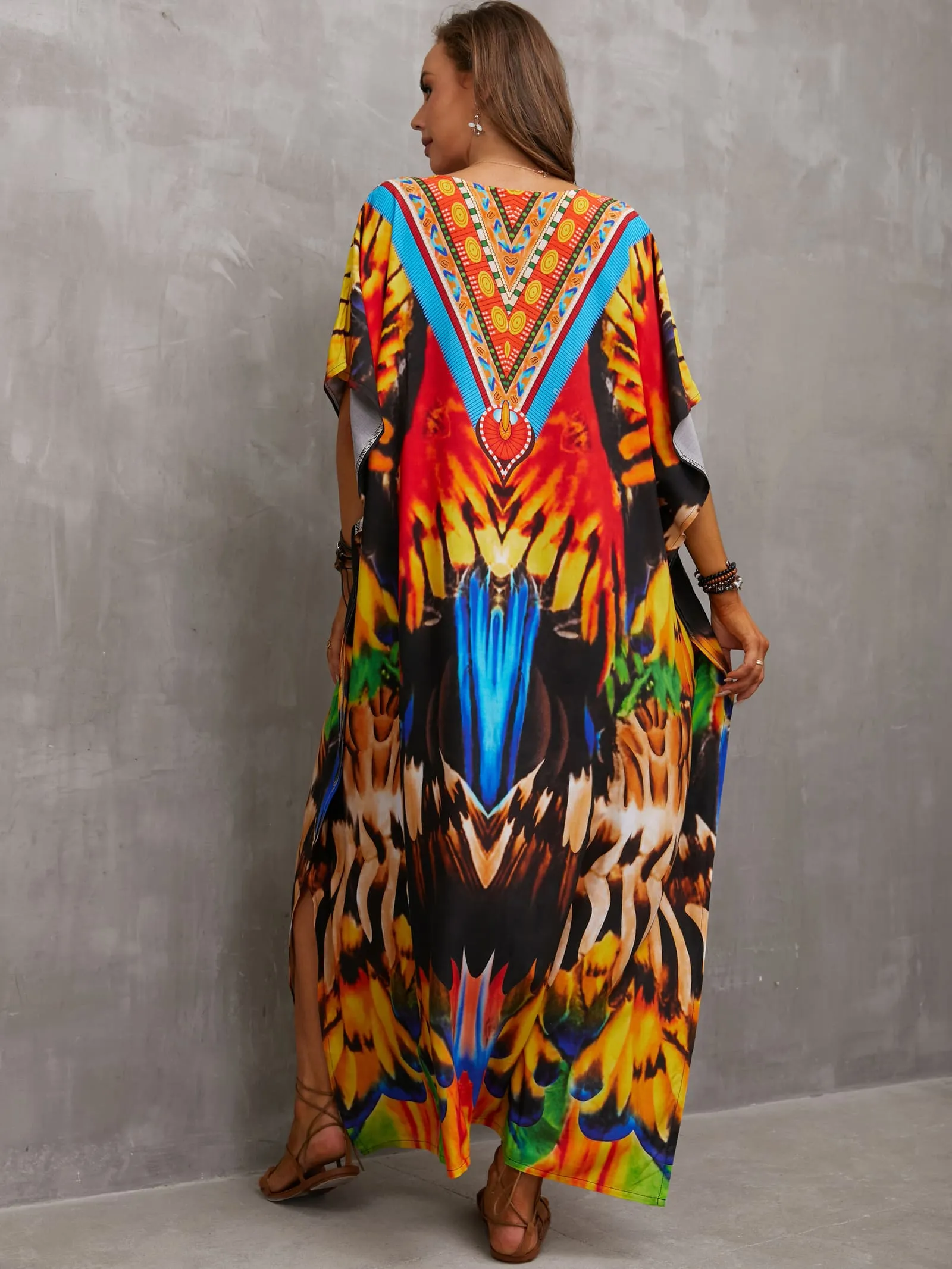 Print Kaftan Beach Loungewear Dress for Women