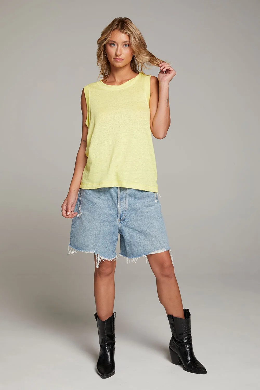 Raw Edge Lemon Muscle Tank