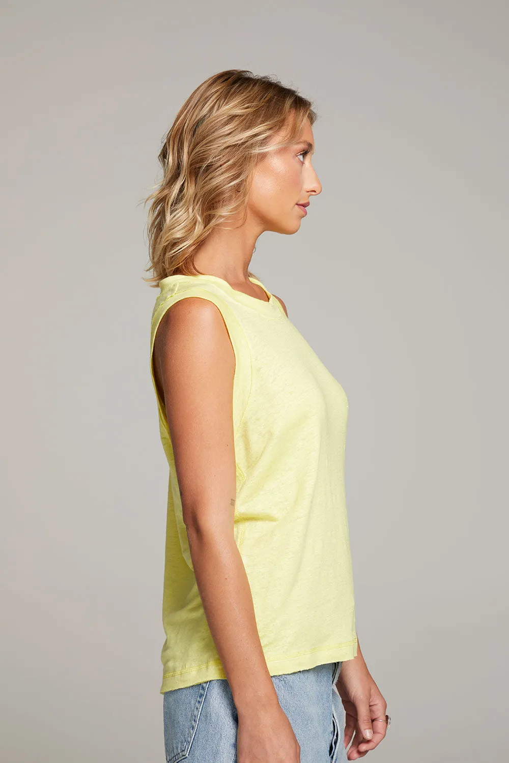 Raw Edge Lemon Muscle Tank