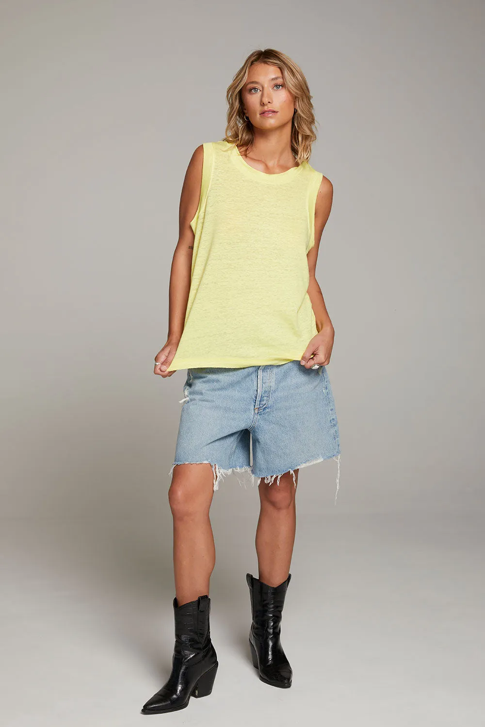 Raw Edge Lemon Muscle Tank