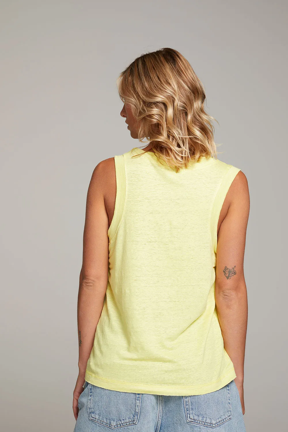Raw Edge Lemon Muscle Tank