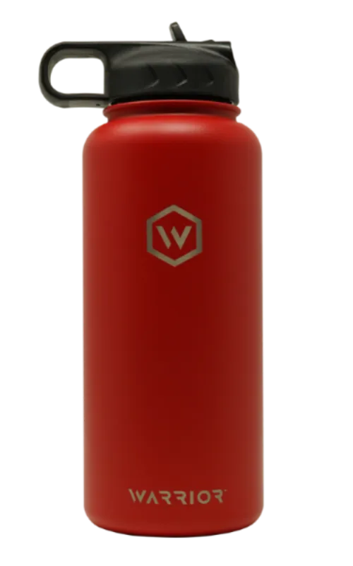 Rockwell Warrior Flask - Double Walled - Stainless Steel Flask - (Valor Red)