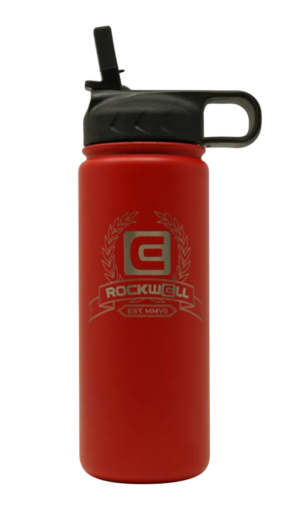 Rockwell Warrior Flask - Double Walled - Stainless Steel Flask - (Valor Red)