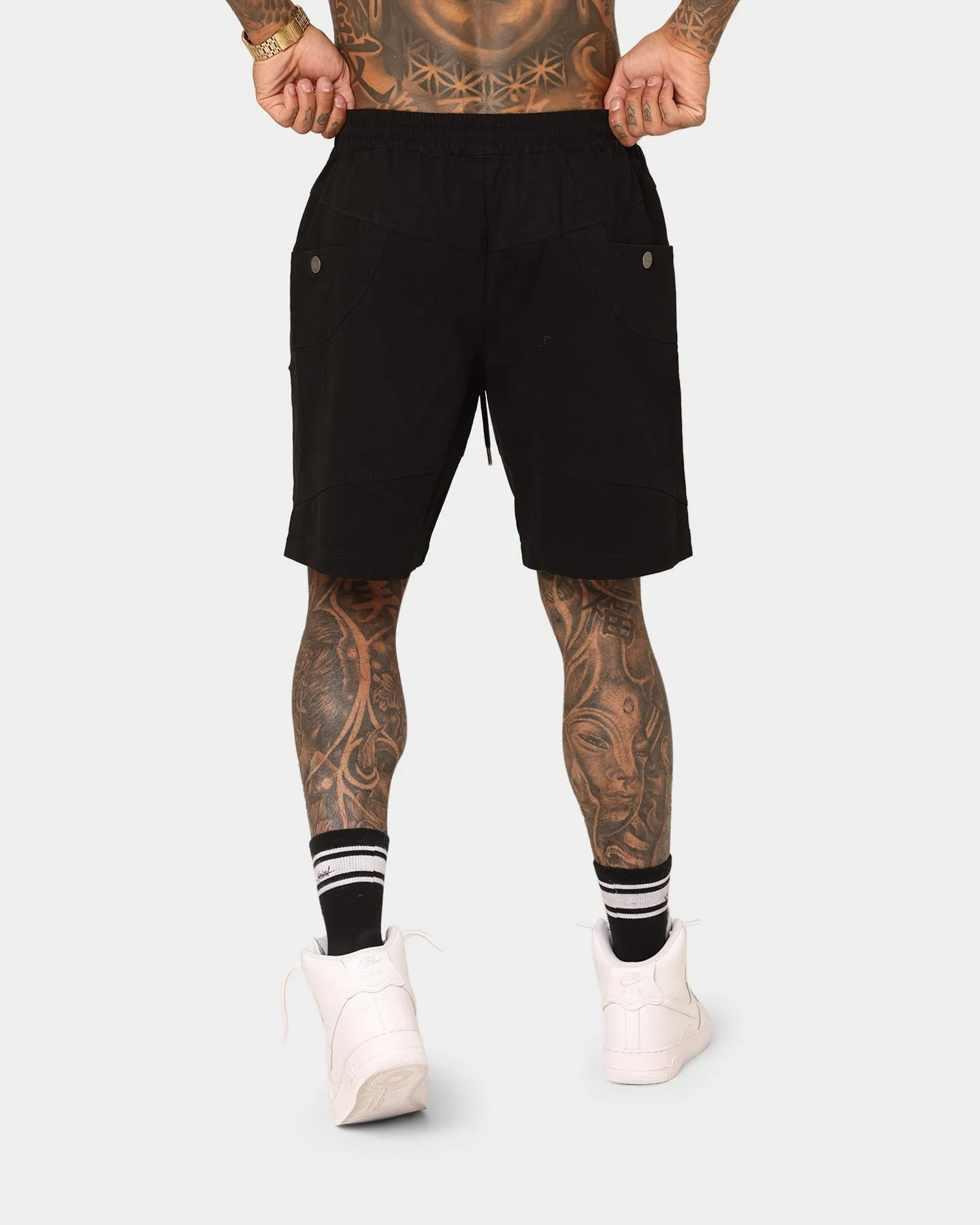 Saint Morta Syndicate Cargo Shorts Black