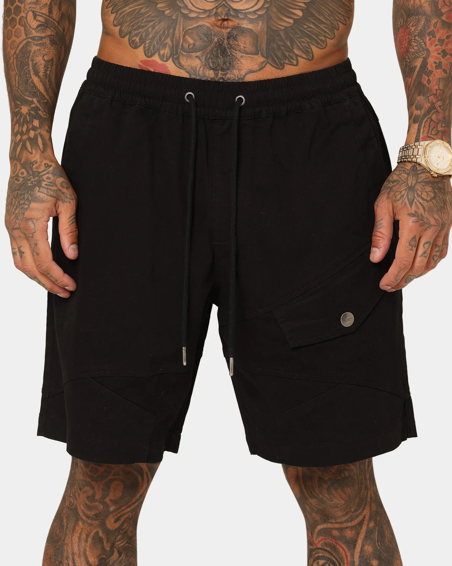 Saint Morta Syndicate Cargo Shorts Black