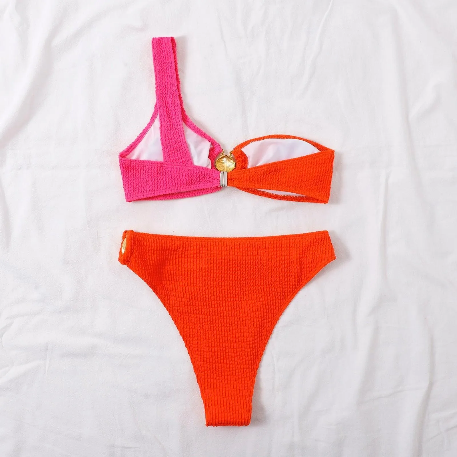 Shell One Shoulder Bikini Sets