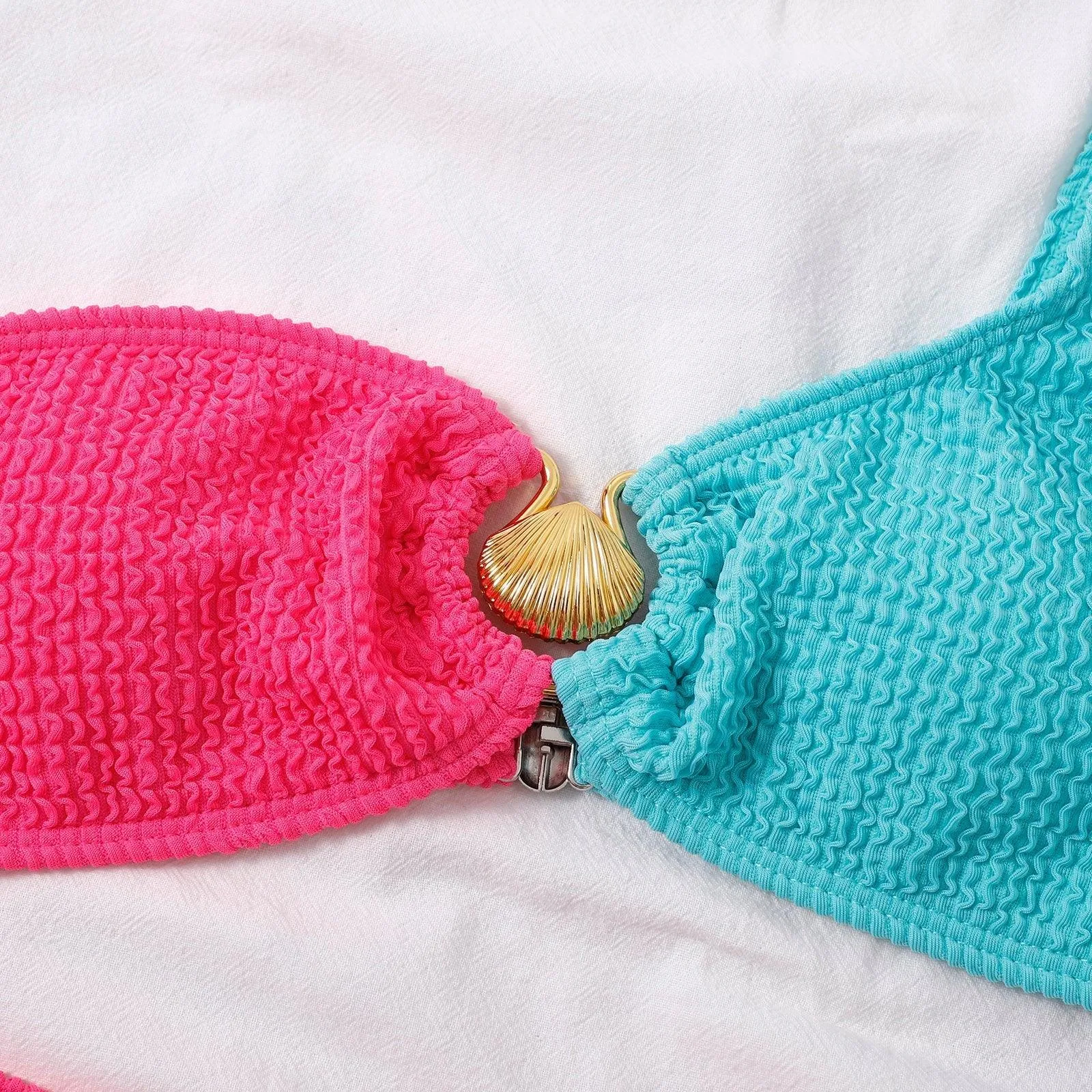 Shell One Shoulder Bikini Sets