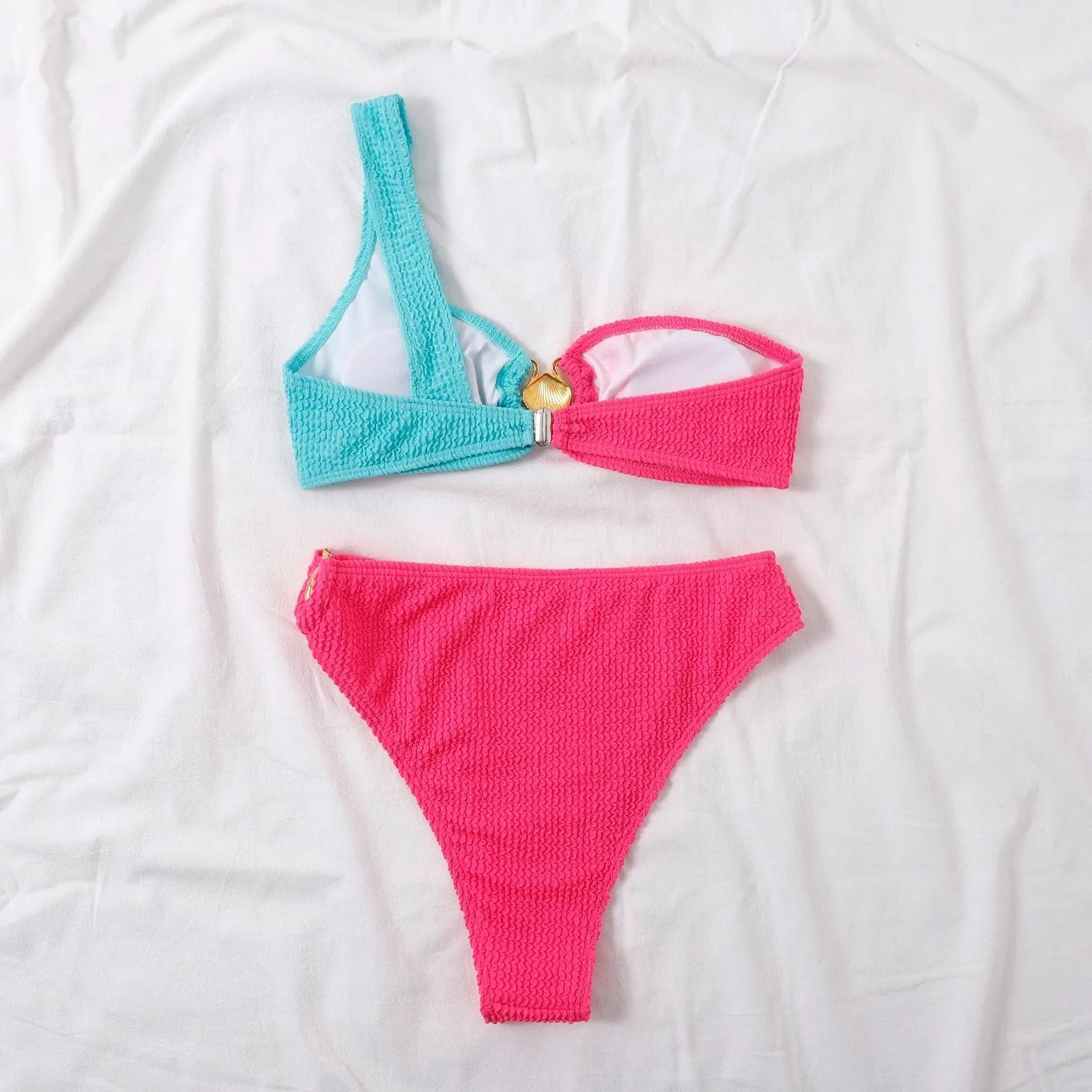 Shell One Shoulder Bikini Sets