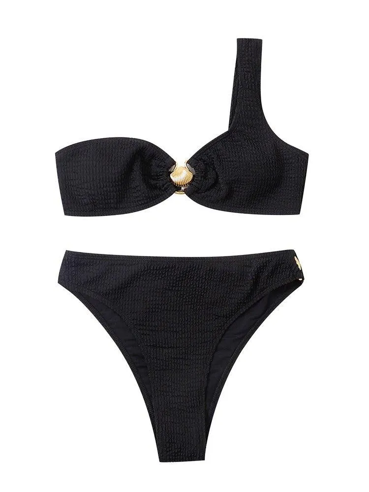 Shell One Shoulder Bikini Sets