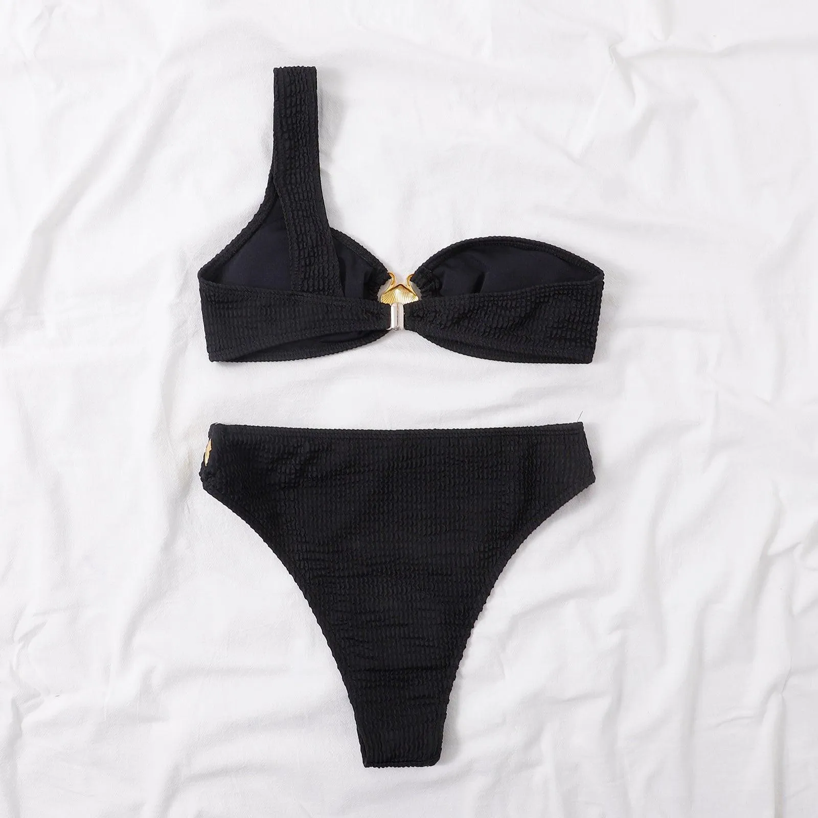 Shell One Shoulder Bikini Sets