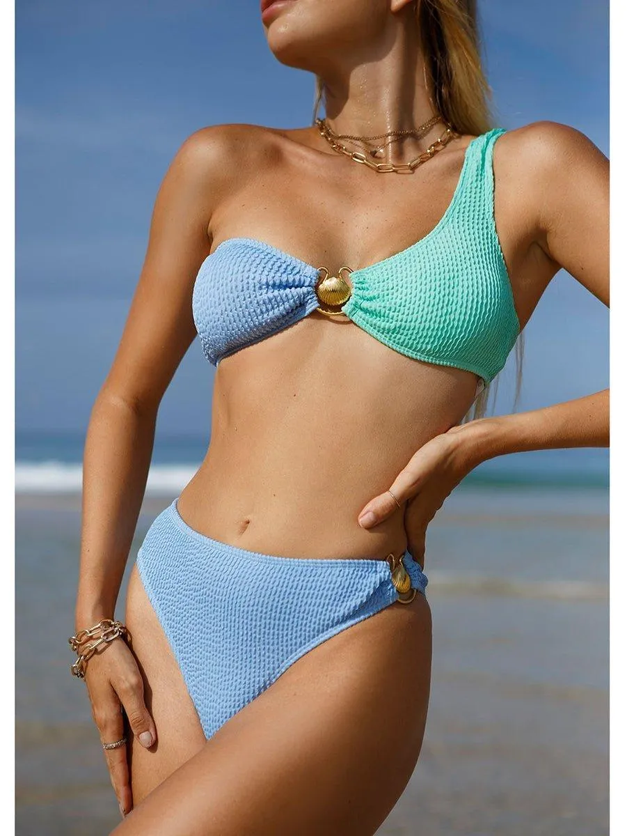 Shell One Shoulder Bikini Sets