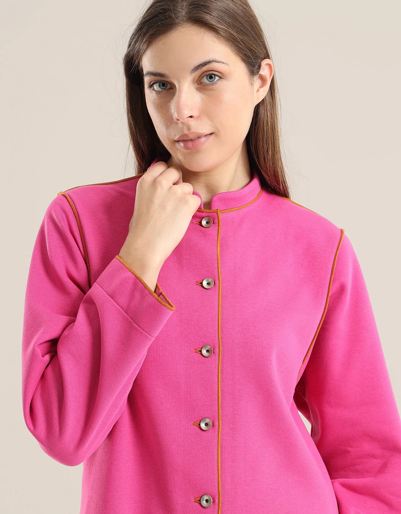 Shirt Jacket with round hem with slits