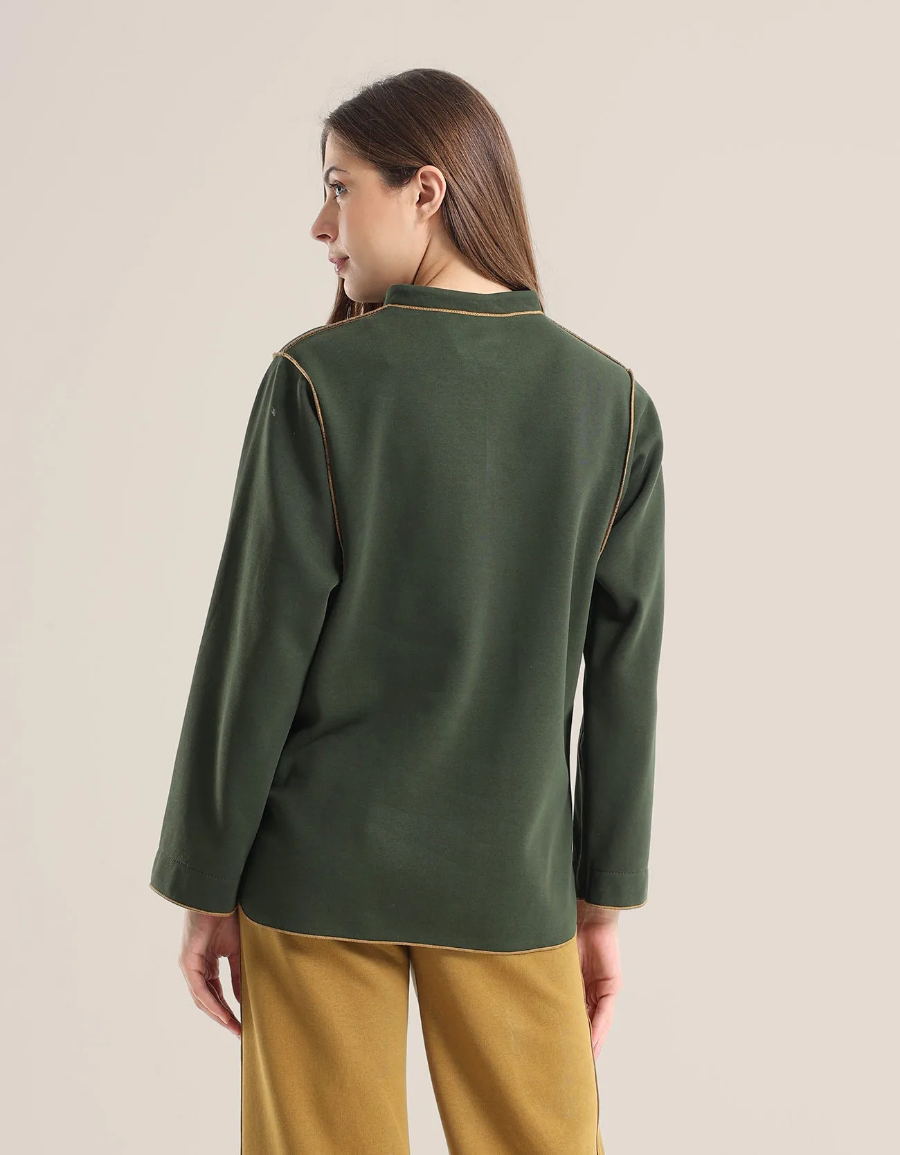 Shirt Jacket with round hem with slits